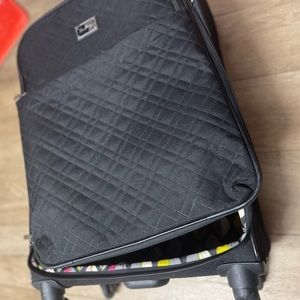 Vera Bradley Classic Black 22" Spinner Suitcase Luggage Polka Dot #14387-081